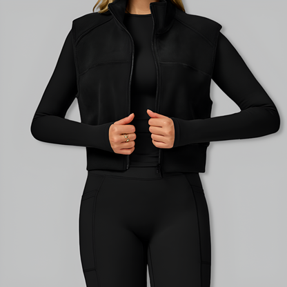 Sleeveless Zip-Up Vest